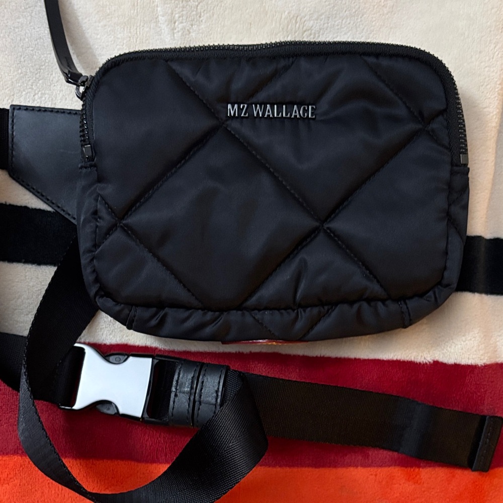 MZ Wallace Black Quilted Belt Bag